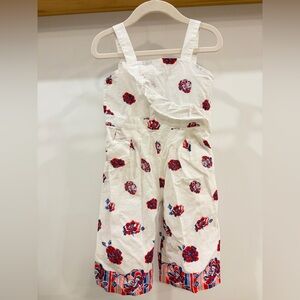 Janie and Jack White and Red Floral Jumpsuit (18-24m)